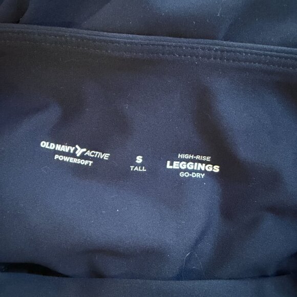 OLD NAVY ACTIVE Powersoft High Rise Joggers Leggings Go Dry Sz small tall navy - Picture 8 of 8